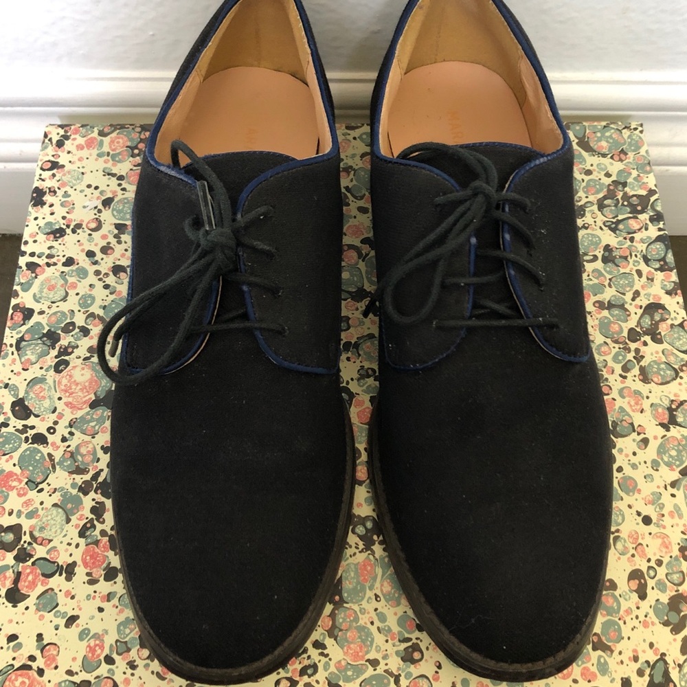 Marais Canvas Oxford Shoes with Stacked Heel